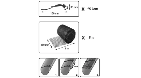 Mreža pvc za oluke 16x600cm - Image 3