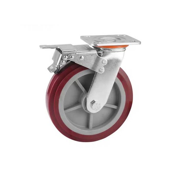 Točak rotirajući sa kočnicom pvc+guma 125mm 240KG Tolsen (62943)