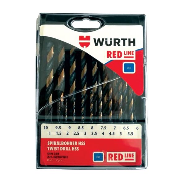 Set burgija RED LINE HSS 1-10mm 19kom