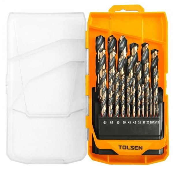 Set HSS crno-zlatnih burgija sa frakcionim ravnim telom 25-delni Tolsen (75087)