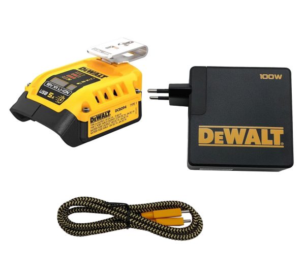 Adapter za baterije - punjač sa USB nastavkom DeWalt DCB094K