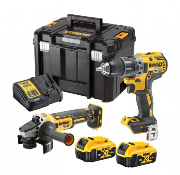Akumulatorski set alata DCD791 + DCG405, 18V 2x5,0 Ah + TSTAK kofer DeWalt DCK2020P2T