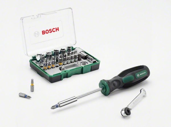 Set mini čegrtaljke + ručni odvrtač 27-delni, Bosch 2607017331