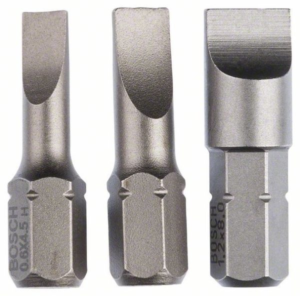 Set bitova odvrtača ekstra tvrdi (S) 3-delni, S 0,6x4,5; S 0,8x5,5; S 1,2x8,0, Bosch 2607001750