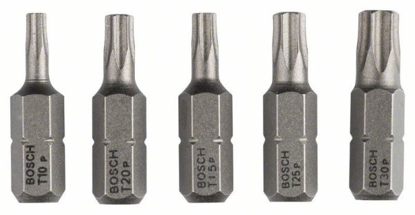Set bitova odvrtača ekstra tvrdi (Torx®), 5-delni, T 10; T 15; T 20; T 25; T 30; 25 mm, Bosch 2607001768