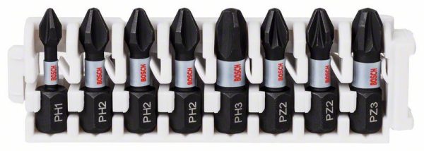 Set nastavaka za odvrtače Impact Control, 8-delni, 1xPH1;3xPH2;1xPH3;2xPZ2;1xPZ3, Bosch 2608522323