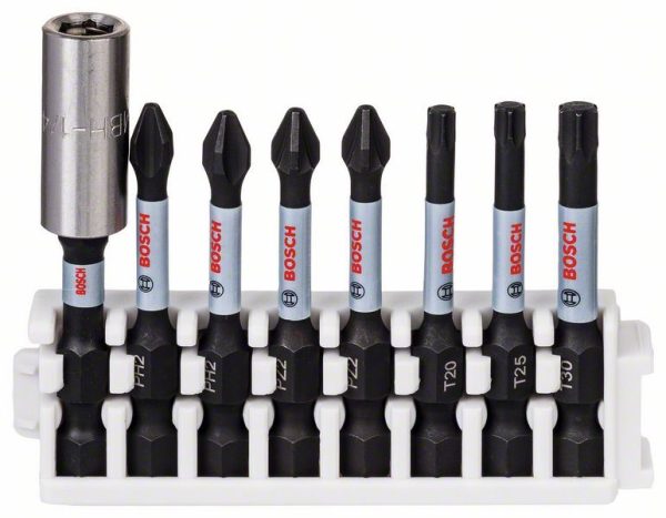 Set nastavaka za odvrtače Impact Control, 8-delni, 2xPH2;2xPZ2;1xT20;1xT25;1xT30 Bosch 2608522326