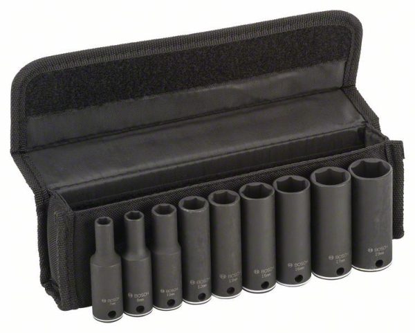 Set umetaka nasadnih ključeva 9-delni, 63 mm; 7, 8, 10, 12, 13, 15, 16, 17, 19 mm, Bosch 2608551099
