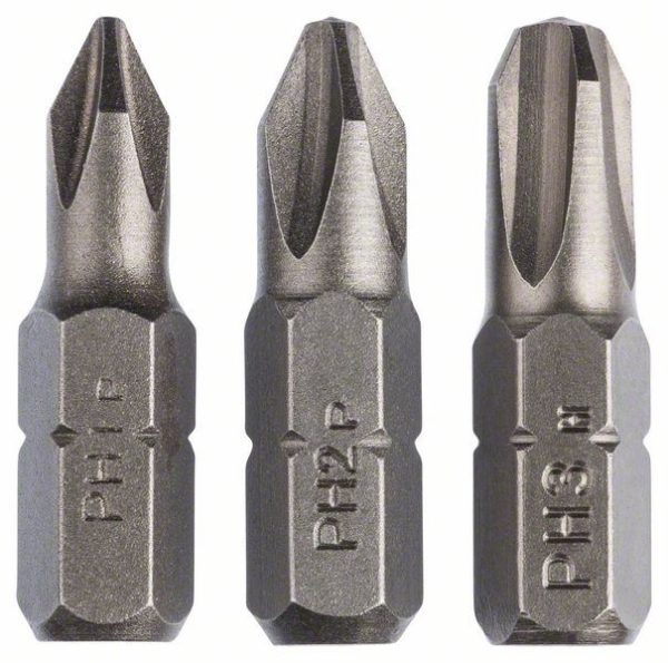 Set bitova odvrtača Standard za Phillips šrafove sa ukrštenim prorezom, 3-delni (PH), Bosch 2609255964